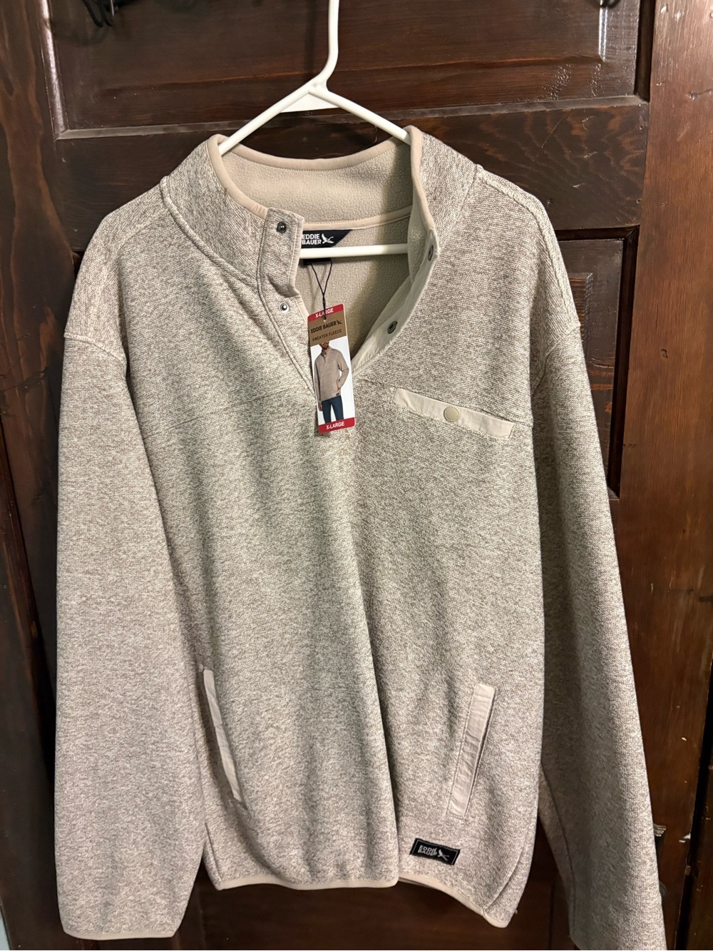 Eddie Bauer Heather Gray Quarter-Snap Pullover